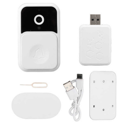 Durų skambučio kamera „WiFi“ vaizdo įrašas Išmanioji durų skambučio kamera su „Ding Dong“ imtuvu priekinėms durims