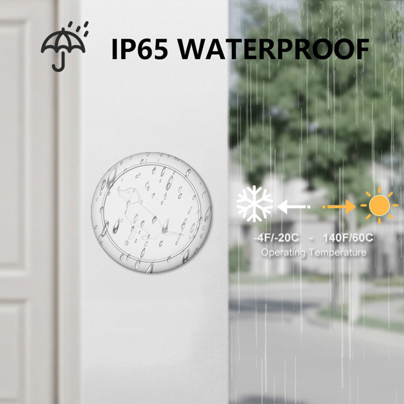 Aukštos klasės IP65 jutiklinis mygtukas belaidis durų skambutis 200 M tolimojo atstumo baterijomis veikiantis naminių šunų garso durų skambutis su kištukiniu varpeliu