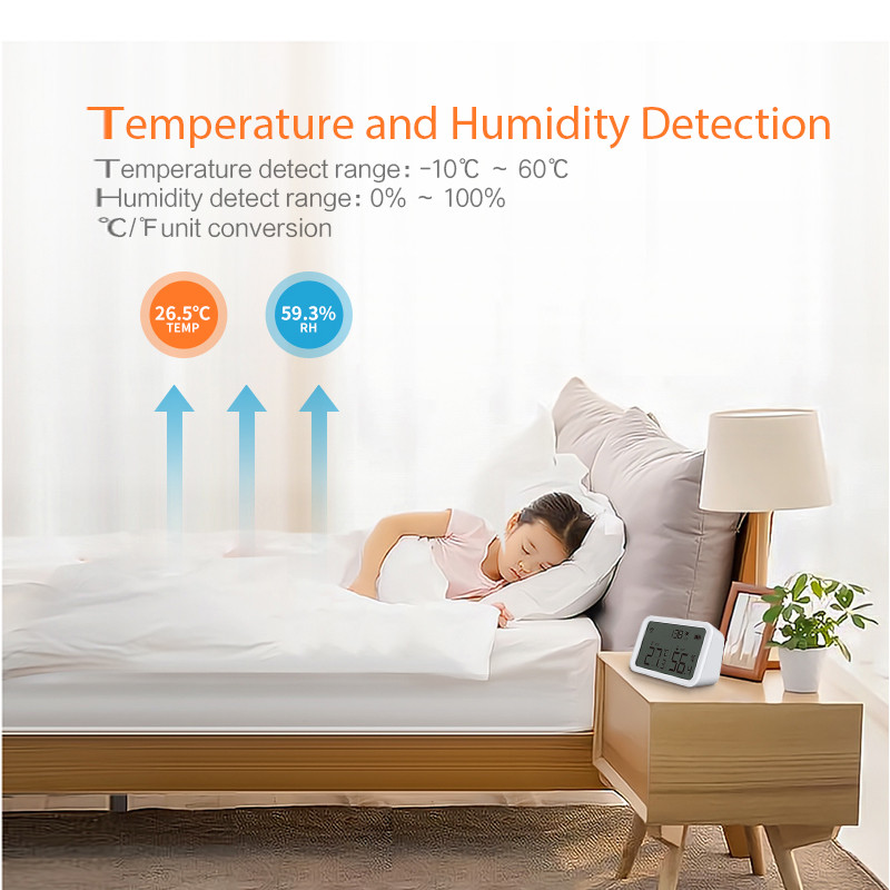 Zigbee temperatūras mitrums un gaismas sensors trīs vienā funkcijā Atbalsts Alexa Google darbojas ar Tuya Zigbee Hub Smart Life