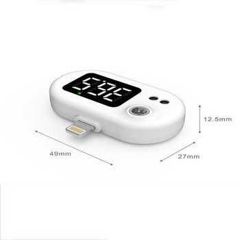 Φορητός Έξυπνος Αισθητήρας Θερμόμετρου USB Θερμόμετρο Κινητού Τηλεφώνου Θερμόμετρο χωρίς επαφή Τύπου υπέρυθρο USB για Android IOS