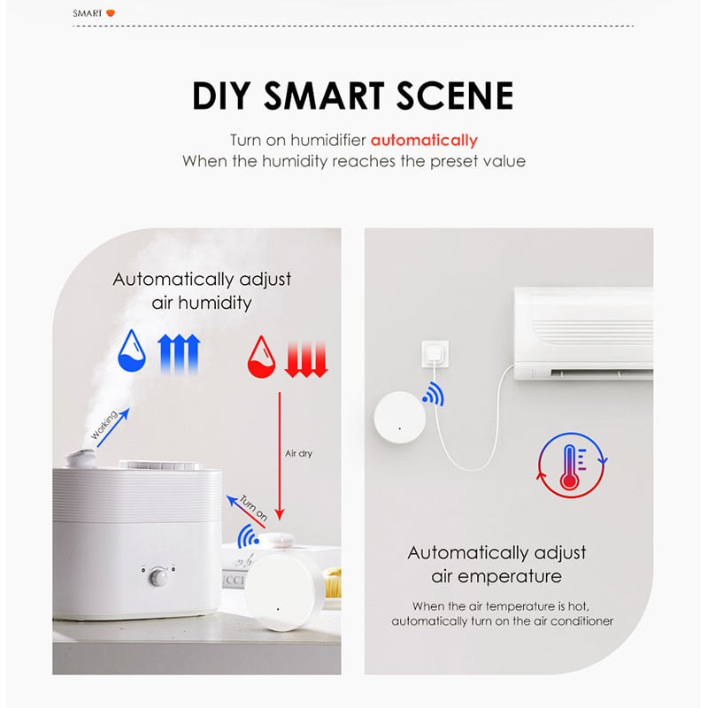 Tuya Smart Élettartam-hőmérséklet és páratartalom érzékelő alkalmazás Valós idejű jelentés Diy Samrt otthoni elemmel működő Ewelink Zigbee Smart