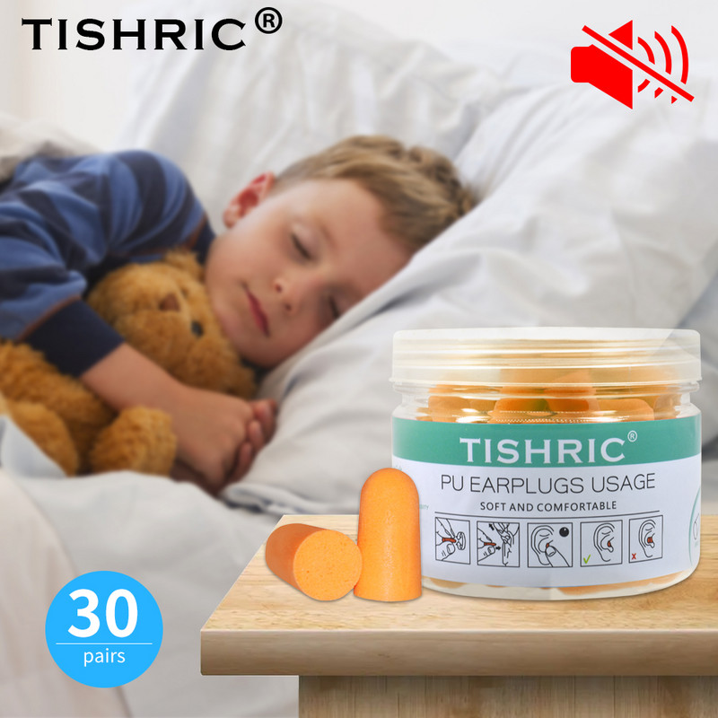 TISHRIC kõrvatropid Pehme käsnkõrvatropid Müra vähendamine Magamise kõrvatropid Reisimise müra vähendamise määr 35,5 db heliisolatsioon