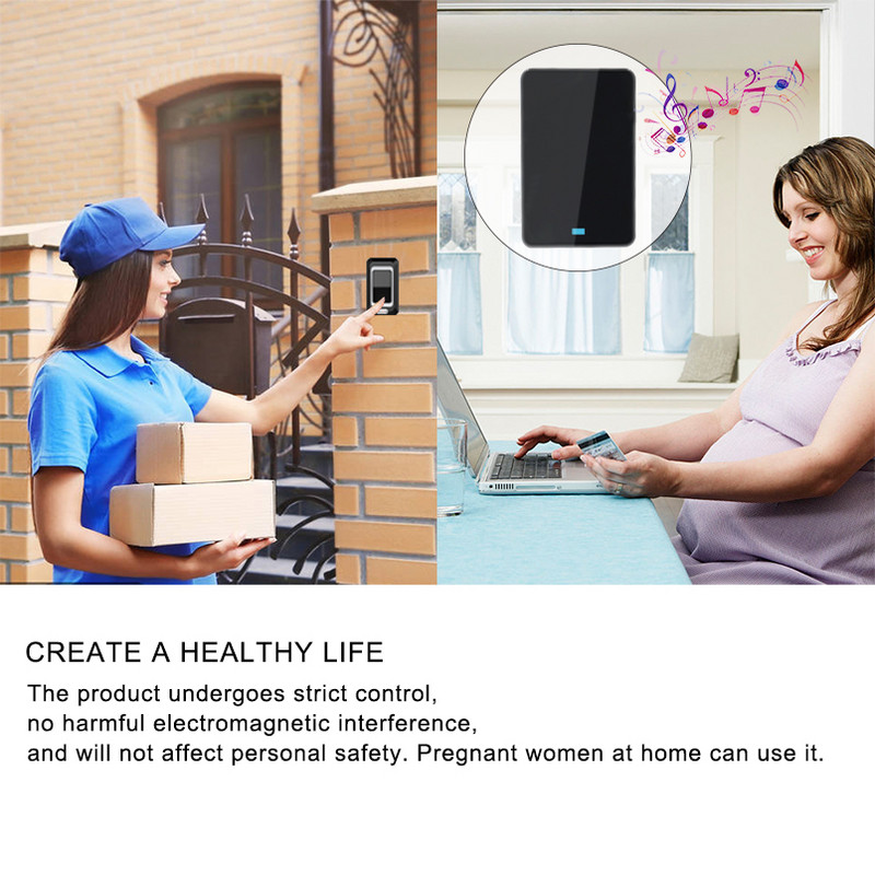 Juhtmevaba uksekell veekindel 300 m ulatus USA EL UK AU Pistikupesa Intelligentne uksekell uksekell