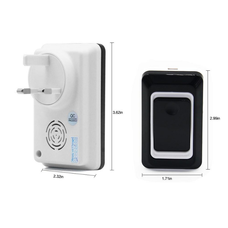 Juhtmevaba uksekell veekindel 300 m ulatus USA EL UK AU Pistikupesa Intelligentne uksekell uksekell