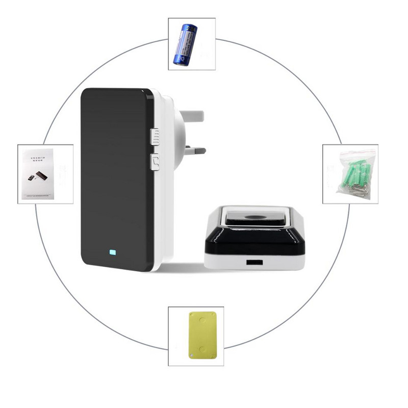Juhtmevaba uksekell veekindel 300 m ulatus USA EL UK AU Pistikupesa Intelligentne uksekell uksekell