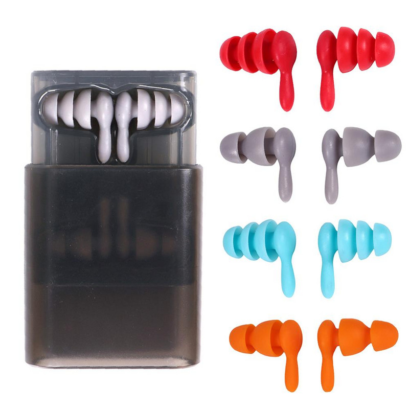 2 pár zajcsökkentő füldugó hangszigetelő fülvédő alvó utazó füldugók vízálló puha szilikon úszó füldugók