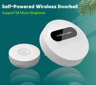 1+1 комплекта Цилиндър Самозахранващи се безжични мелодии за звънец IP65 Водоустойчив Защита при повикване на възрастни хора Добре дошъл звънец САЩ Великобритания ЕС