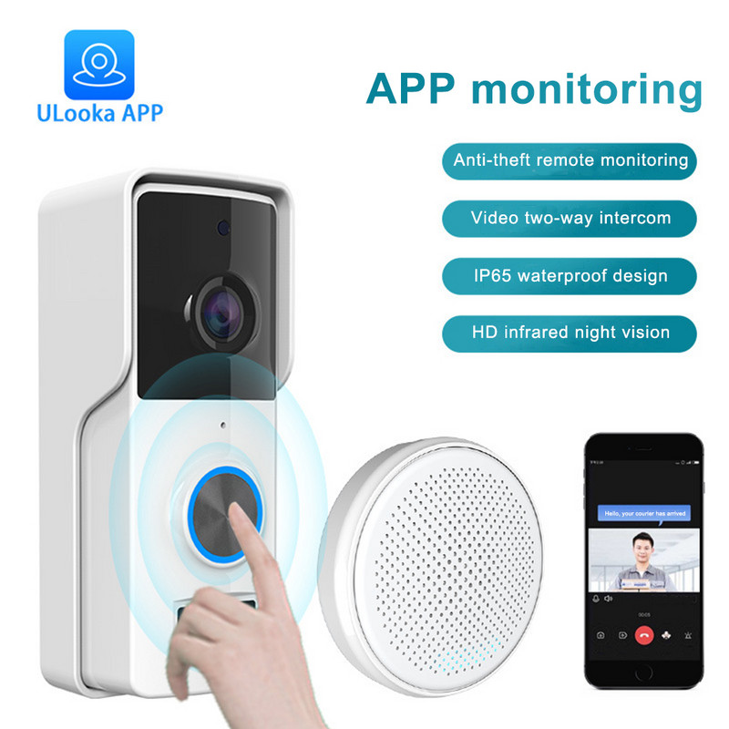 Intelligens csengő Hőálló öntapadó gombos vezérlés 4 fokozatban állítható irodai bolt üdvözlő ajtó fehér EU dugó