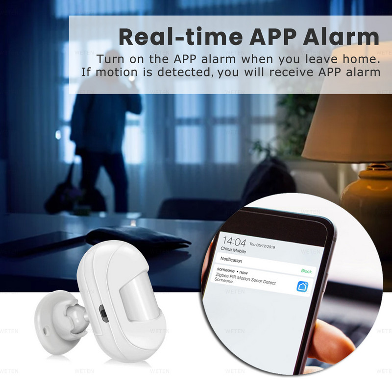 Tuya Zigbee mozgásérzékelő emberi test infravörös PIR érzékelő, Smart Life alkalmazás otthoni automatizáláshoz, intelligens biztonsági riasztórendszerhez