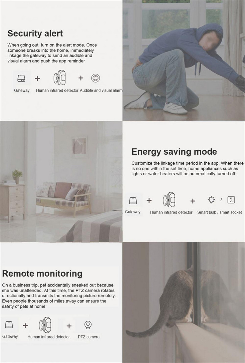ZigBee3.0 Tuya intelligens otthoni infravörös érzékelők PIR mozgásérzékelő riasztó Emberi test érzékelő Hangvezérlés Az Alexa átjáróval működik
