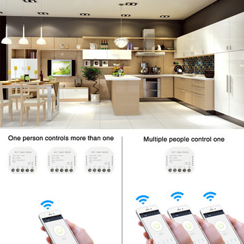 Tuya WiFi Switch Module DIY 1/2 Way Home Breaker Automation Τηλεχειριστήριο Έξυπνος φωτισμός Google Home Alexa Voice Control
