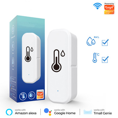 Tuya WiFi viedais temperatūras un mitruma sensors SmartLife APP Control Smart Home Monitor Balss Darbs ar Alexa Google Assistant