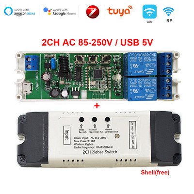 Zigbee relejni prekidač 7-32V 85-250V Modul prekidača Tuya Smart Life App Control radi s Alexa Google Smartthings Ewelink Hub
