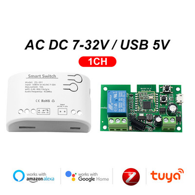 Zigbee relejni prekidač 7-32V 85-250V Modul prekidača Tuya Smart Life App Control radi s Alexa Google Smartthings Ewelink Hub