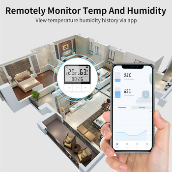 Tuya Smart WIFI Temperature Humidity Sensor APP Data Logger για Ασύρματο Εσωτερικό Υγρόμετρο Θερμόμετρο με οθόνη LCD