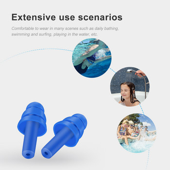 Topquiet Преносими тапи за уши Удобни силиконови водоустойчиви тапи за уши за плуване Защита на ушите Аксесоари за плуване Тапи за уши