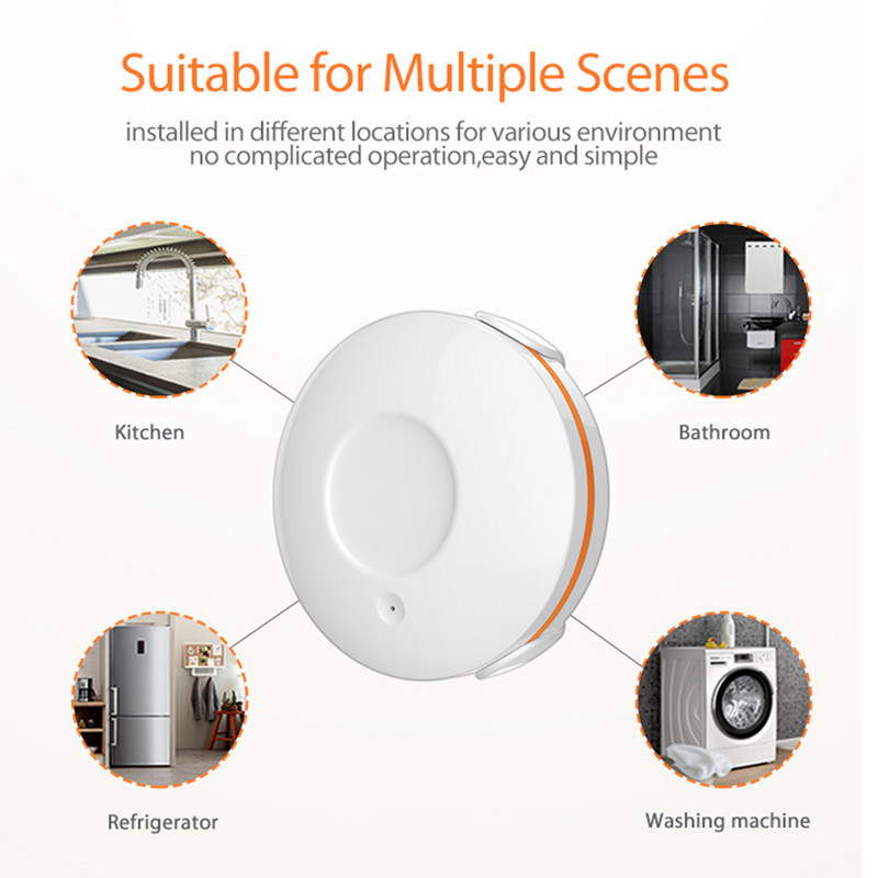 Szivárgásérzékelő IP55 vízálló intelligens víztúlfolyás érzékelő riasztó Zigbee vízérzékelő elem nélkül az Apple HomeKithez