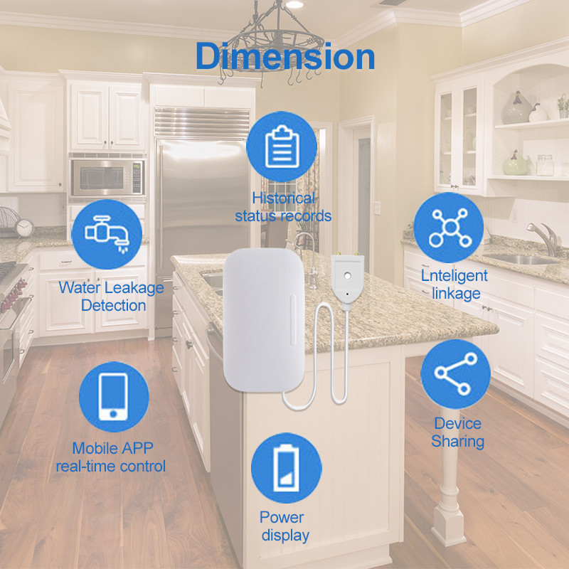 CoRui Tuya Smart Zigbee Αισθητήρας διαρροής νερού Συναγερμός διαρροής νερού Οικιακός ανιχνευτής υπερχείλισης νερού