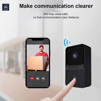 Интелигентен домашен WIFI звънец Безжичен звънец Охранителна камера за нощно виждане Домофон за апартаменти и дома