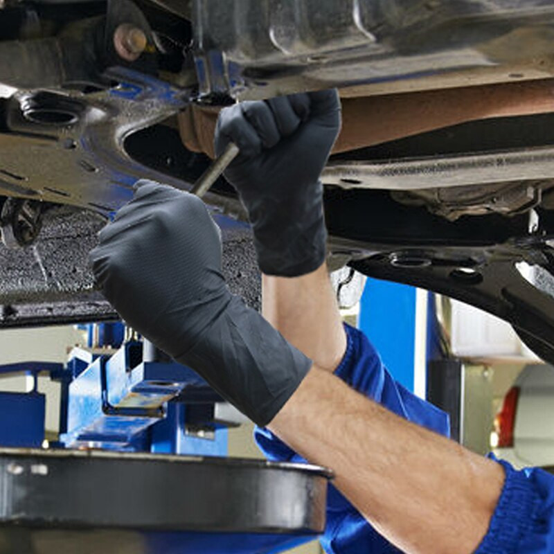 Nitrilinės pirštinės Mechanikas Sunkios apkrovos CE automobilių remontas Storis Nitrilinės pirštinės Pramonės sauga Darbas Namai Sodas Namų ūkis