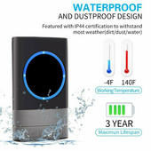 Juhtmevaba uksekell veekindel sein Valju helisignaal LED-välk pikamaa koduuksekell EU pistik 1 2