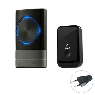 Juhtmevaba uksekell veekindel sein Valju helisignaal LED-välk pikamaa koduuksekell EU pistik 1 2