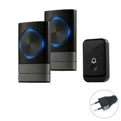 Juhtmevaba uksekell veekindel sein Valju helisignaal LED-välk pikamaa koduuksekell EU pistik 1 2