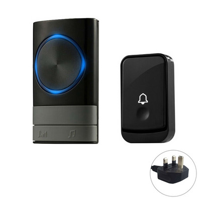 Juhtmevaba uksekell veekindel sein Valju helisignaal LED-välk pikamaa koduuksekell EU pistik 1 2