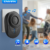 Onvian Smart Home Wireless Doorbell EU Plug Αδιάβροχο Outdoor Smart Door Bell LED Flash Συναγερμός ασφαλείας timbre casa inteligente