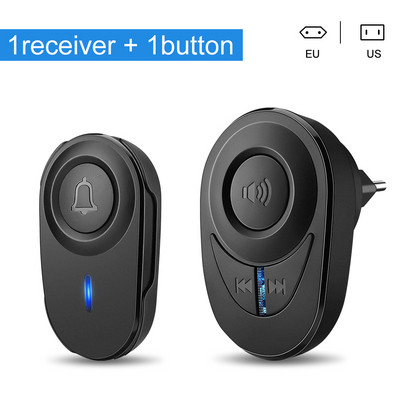 Onvian Smart Home Wireless Doorbell EU Plug Αδιάβροχο Outdoor Smart Door Bell LED Flash Συναγερμός ασφαλείας timbre casa inteligente