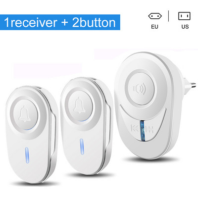 Onvian Smart Home Wireless Doorbell EU Plug Αδιάβροχο Outdoor Smart Door Bell LED Flash Συναγερμός ασφαλείας timbre casa inteligente