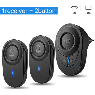 Onvian Smart Home Wireless Doorbell EU Plug Αδιάβροχο Outdoor Smart Door Bell LED Flash Συναγερμός ασφαλείας timbre casa inteligente