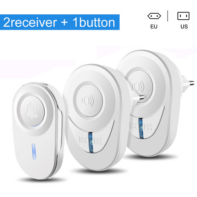 Onvian Smart Home Wireless Doorbell EU Plug Αδιάβροχο Outdoor Smart Door Bell LED Flash Συναγερμός ασφαλείας timbre casa inteligente