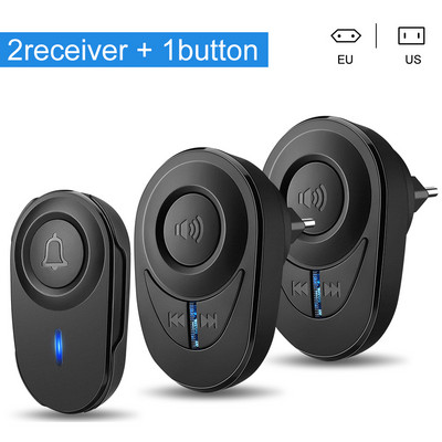Onvian Smart Home Wireless Doorbell EU Plug Αδιάβροχο Outdoor Smart Door Bell LED Flash Συναγερμός ασφαλείας timbre casa inteligente