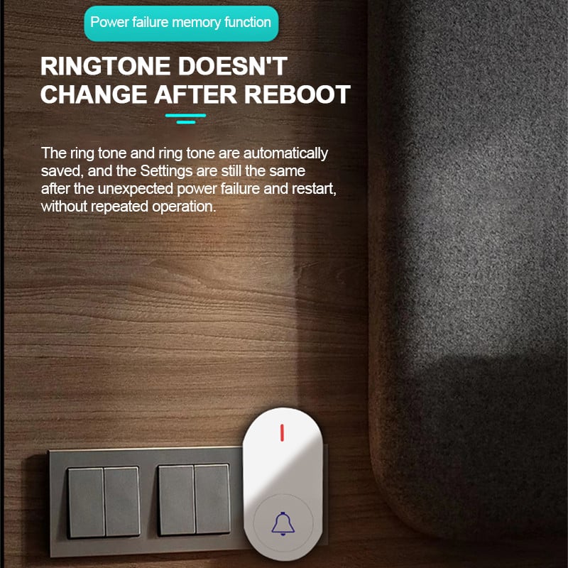 Smart Home Wireless Doorbell Welcome Power-off Memory 433MHz Προστασία ασφαλείας Συναγερμός Doorbell 43 Μετάδοση ηχητικού σήματος