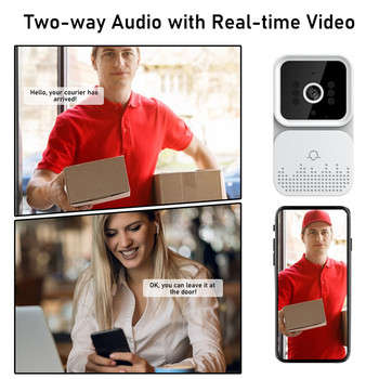 Интелигентен безжичен дистанционен видео звънец WiFi HD камера Охранителен звънец за нощно виждане Видео домофон Акумулаторен домашен звънец
