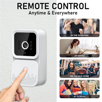 Έξυπνο ασύρματο τηλεχειριστήριο βίντεο Doorbell WiFi HD κάμερα ασφαλείας Κουδούνι πόρτας Νυχτερινή όραση βίντεο ενδοεπικοινωνία Επαναφορτιζόμενη πόρτα σπιτιού