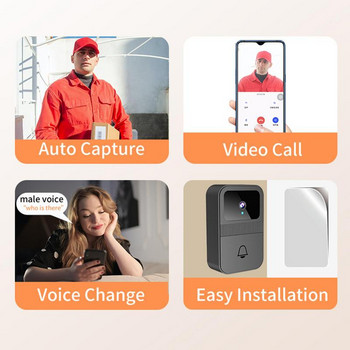 Камера за звънец Визуални безжични звънци за домове HD Звънец за входна врата Звънец за нощно виждане Споделяне на домашно приложение