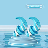 Prettrokšņa silikona ausu aizbāžņi Ūdensnecaurlaidīgi peldēšanas ausu aizbāžņi gulēšanai niršanas sērfošanai Mīksts komforta peldēšanas ausu aizsargs