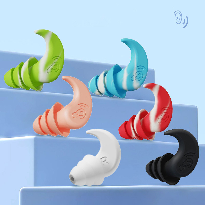 Prettrokšņa silikona ausu aizbāžņi Ūdensnecaurlaidīgi peldēšanas ausu aizbāžņi gulēšanai niršanas sērfošanai Mīksts komforta peldēšanas ausu aizsargs