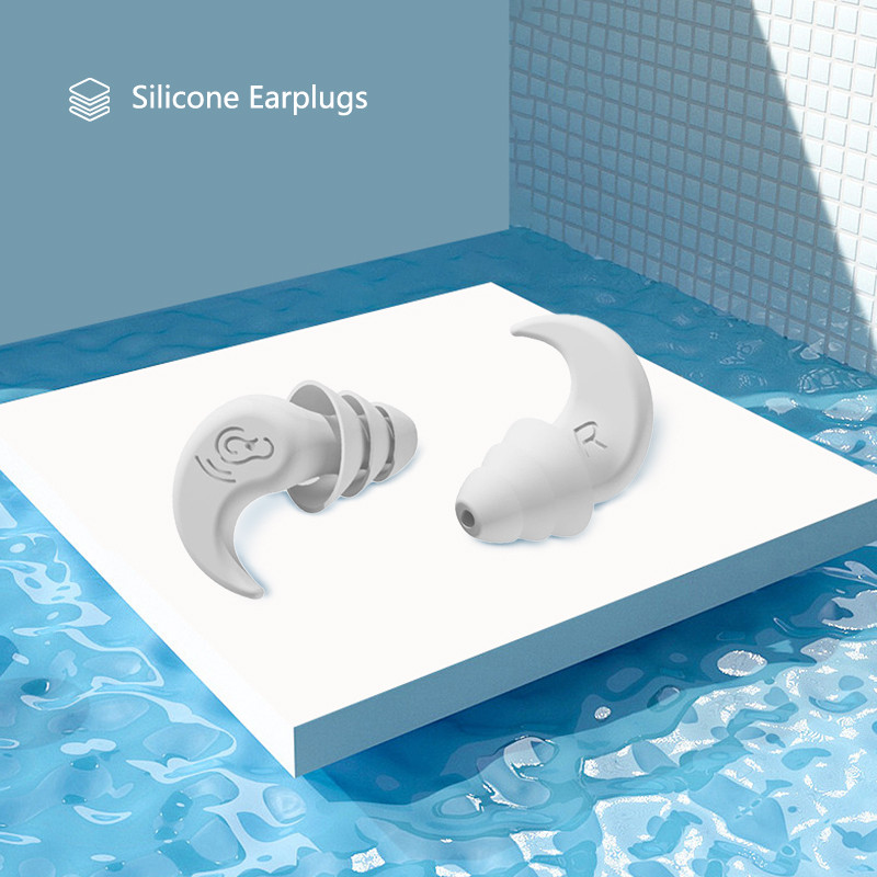 Prettrokšņa silikona ausu aizbāžņi Ūdensnecaurlaidīgi peldēšanas ausu aizbāžņi gulēšanai niršanas sērfošanai Mīksts komforta peldēšanas ausu aizsargs