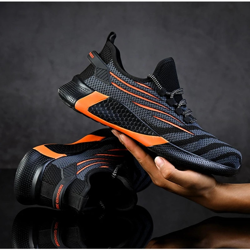 Herren Sicherheit Schuhe Stahl Kappe Leichte Atmungsaktive Bau Schuhe für Männer Wanderung Turnschuhe Arbeit Stiefel schuhe