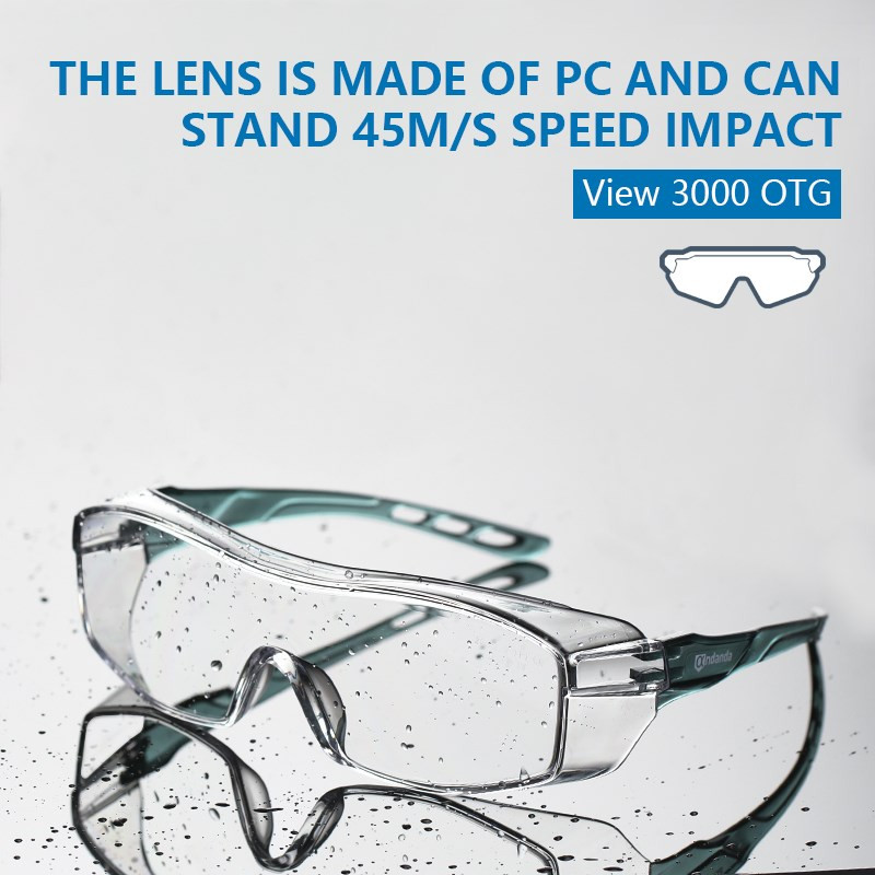 Andanda kaitseprillid View3000OTG kaitseprillid, töökaitseprillid, udu-/tolmukindlad/kriimustus-/UV-kaitseprillid töötamiseks