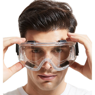 Átlátszó védőszemüveg fröccsenésgátló ütésálló munkavédelmi védőszemüveg asztalos lovas szemvédőhöz