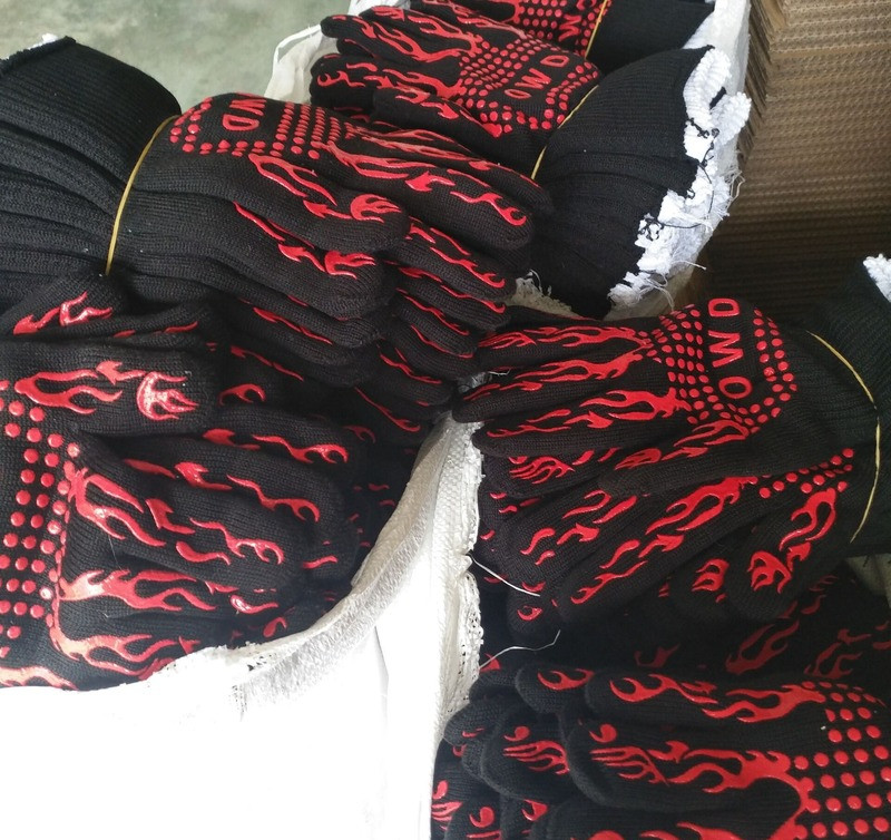 1 τμχ πυρίμαχα γάντια κουζίνας Ανθεκτικά στη θερμότητα Παχιά σιλικόνη μαγειρέματος Ψήσιμο μπάρμπεκιου Γάντια φούρνου μπάρμπεκιου