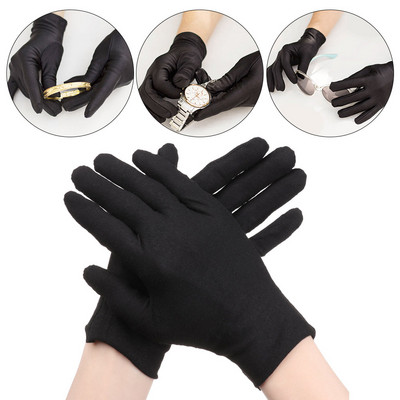 6 Ζεύγη Γάντια Προστασίας Εργασίας Καλοκαιρινά Λεπτά Μαύρα Βαμβακερά Γάντια Ποιότητας Επιθεώρησης Γάντια Εργασίας Αναπνεύσιμα Αντιολισθητικά Γάντια