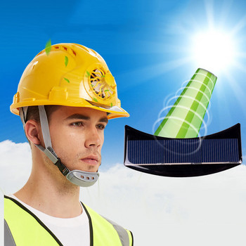 Слънчева захранваща вентилаторна каска Защитна работа на открито Каска Конструкция Работно място ABS материал Защитна капачка Захранван от соларен панел
