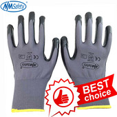 NMSafety nitrilové pracovné rukavice s nylonovou podšívkou, ponorenou dlaňou, bezpečnostné rukavice na opravu a montáž automobilov