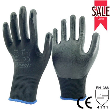 Γάντια εργασίας NMSafety Nitrile Nylon Liner Dipped Palm Car-Repair Assembly Safety Gloves Working