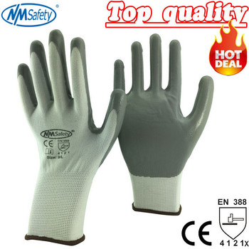 Γάντια εργασίας NMSafety Nitrile Nylon Liner Dipped Palm Car-Repair Assembly Safety Gloves Working